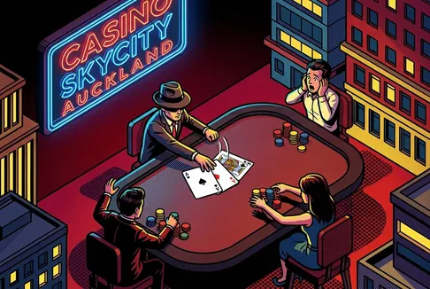 playing poker at Casino SkyCity Auckland